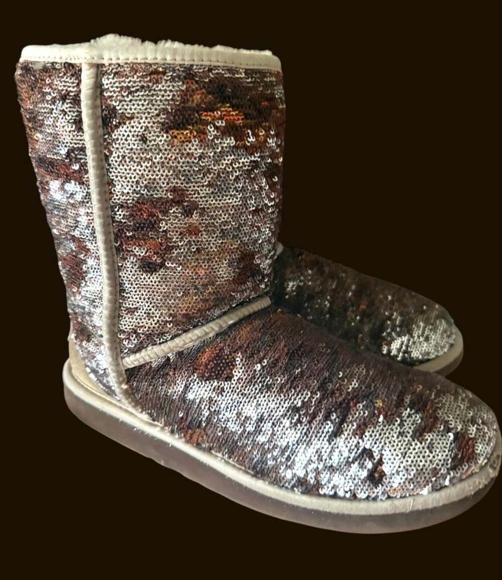 Ugg Classic Short Sparkle Sequin Boots Bronze Gold